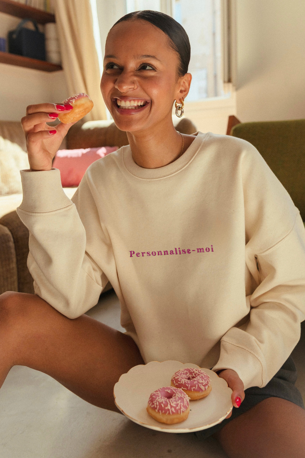 Sweat brodé message personnalisé