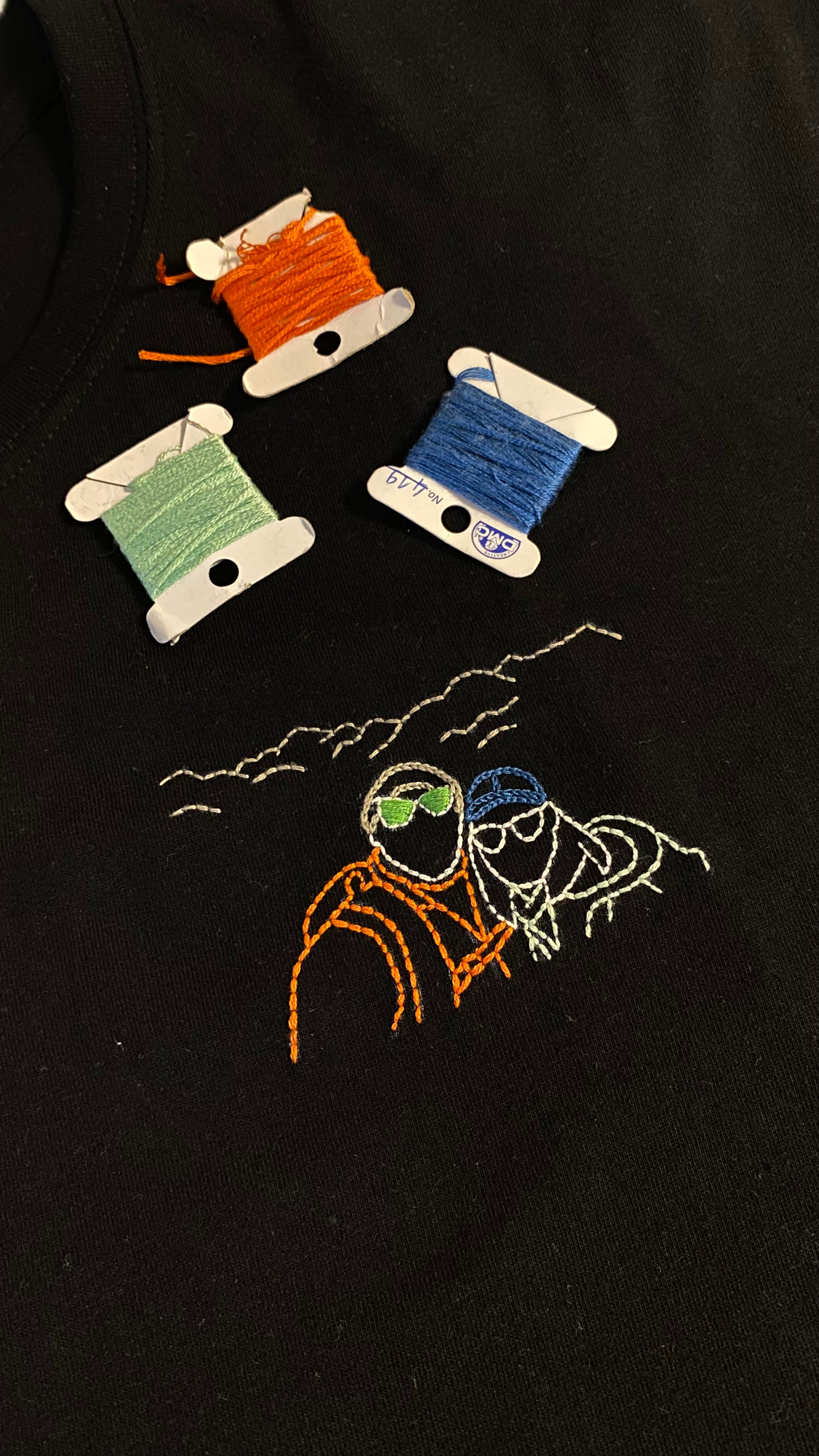 Custom embroidered sweatshirt made from a photo