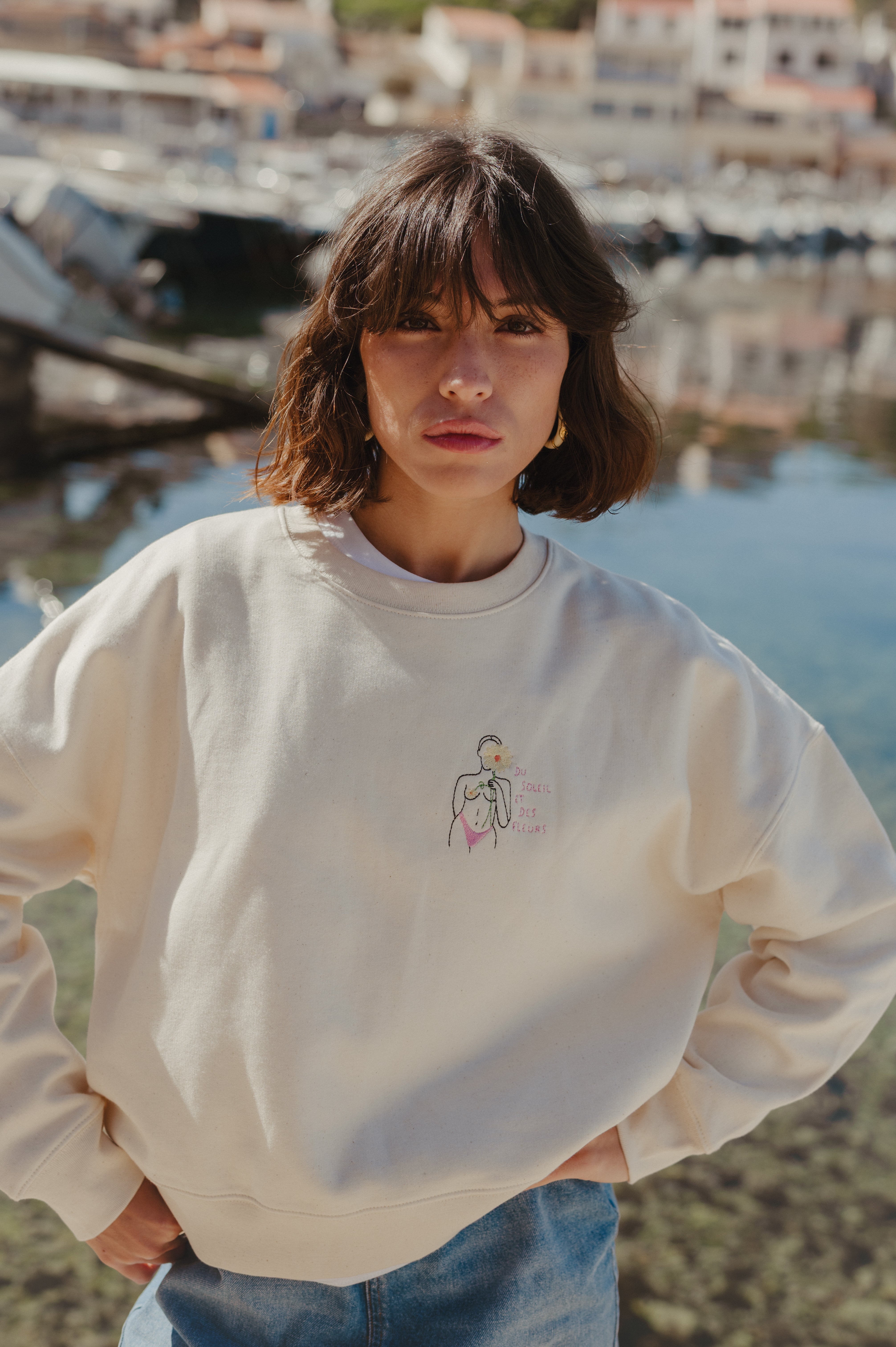 Bonjour Paris embroidered sweatshirt