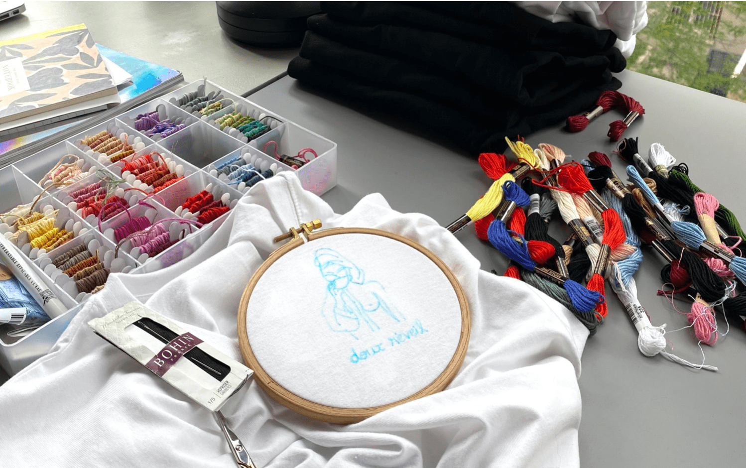 Broderie à la main : comment dessiner sur du textile avant de broder ?