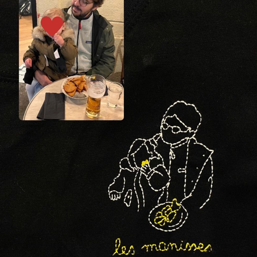 T-shirt brodé personnalisé à partir d'une photo