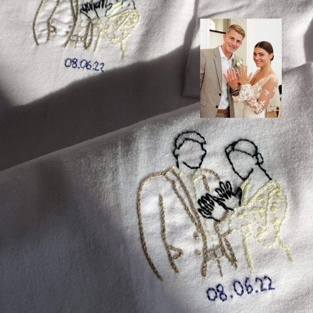 T-shirt brodé personnalisé à partir d'une photo