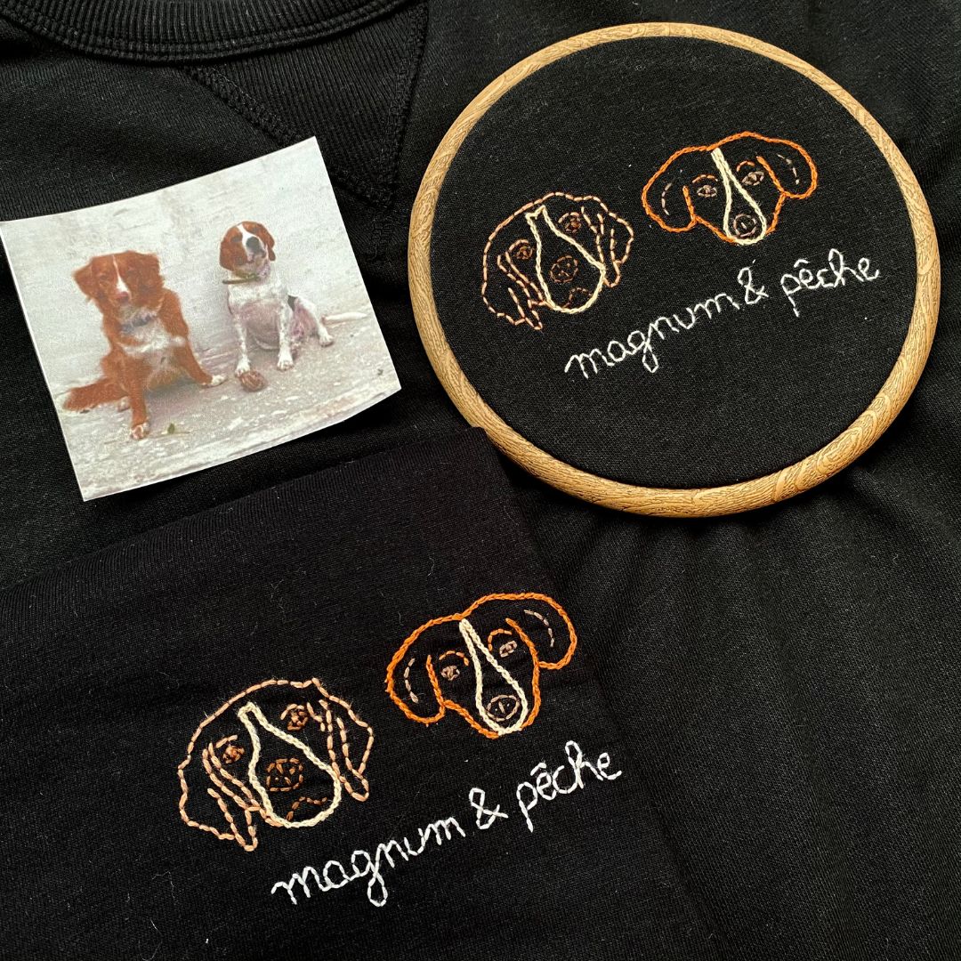 Custom embroidered sweatshirt made from a photo