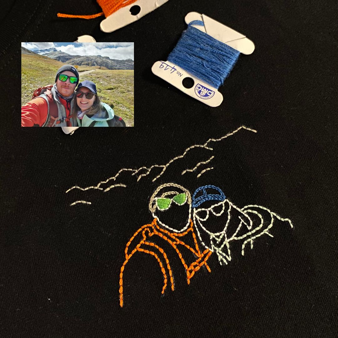 T-shirt brodé personnalisé à partir d'une photo