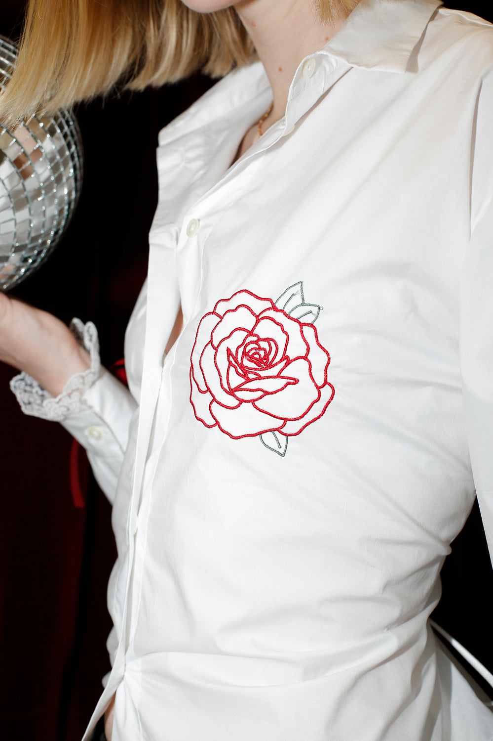 Chemise brodée Rose