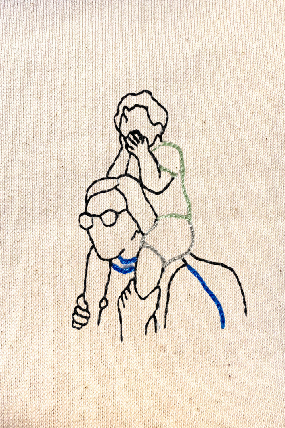 Custom embroidered sweatshirt made from a photo