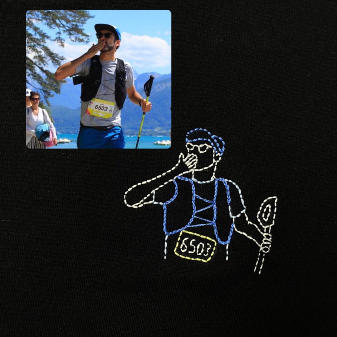 T-shirt brodé personnalisé à partir d'une photo