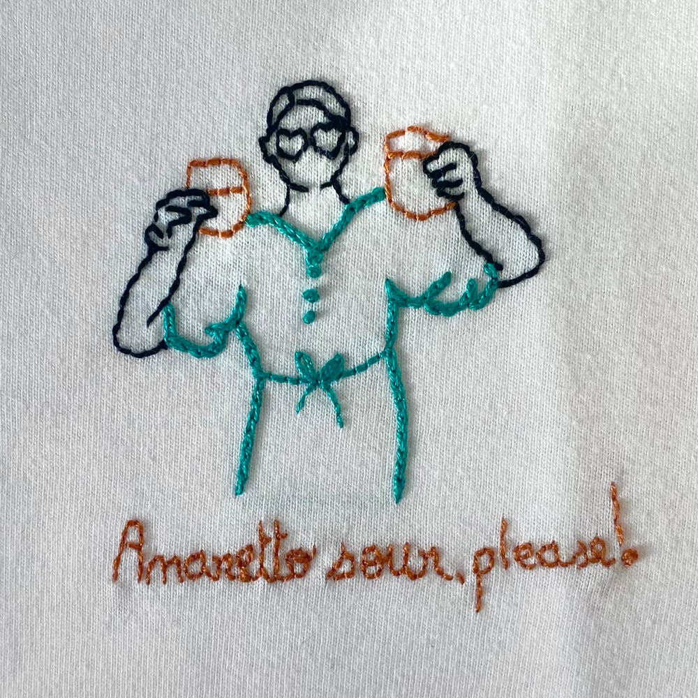 Custom embroidered sweatshirt made from a photo