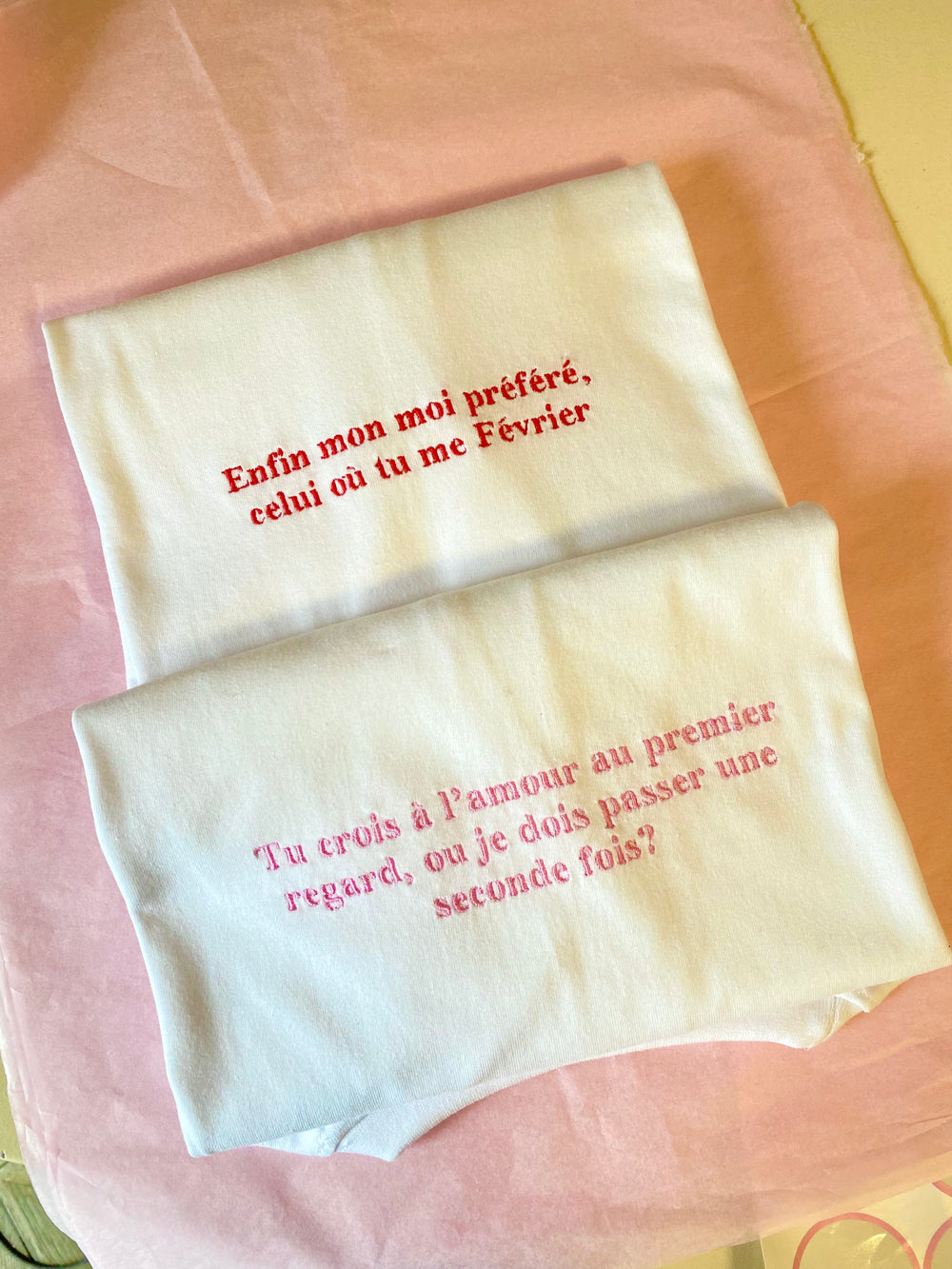 T-shirt brodé message personnalisé