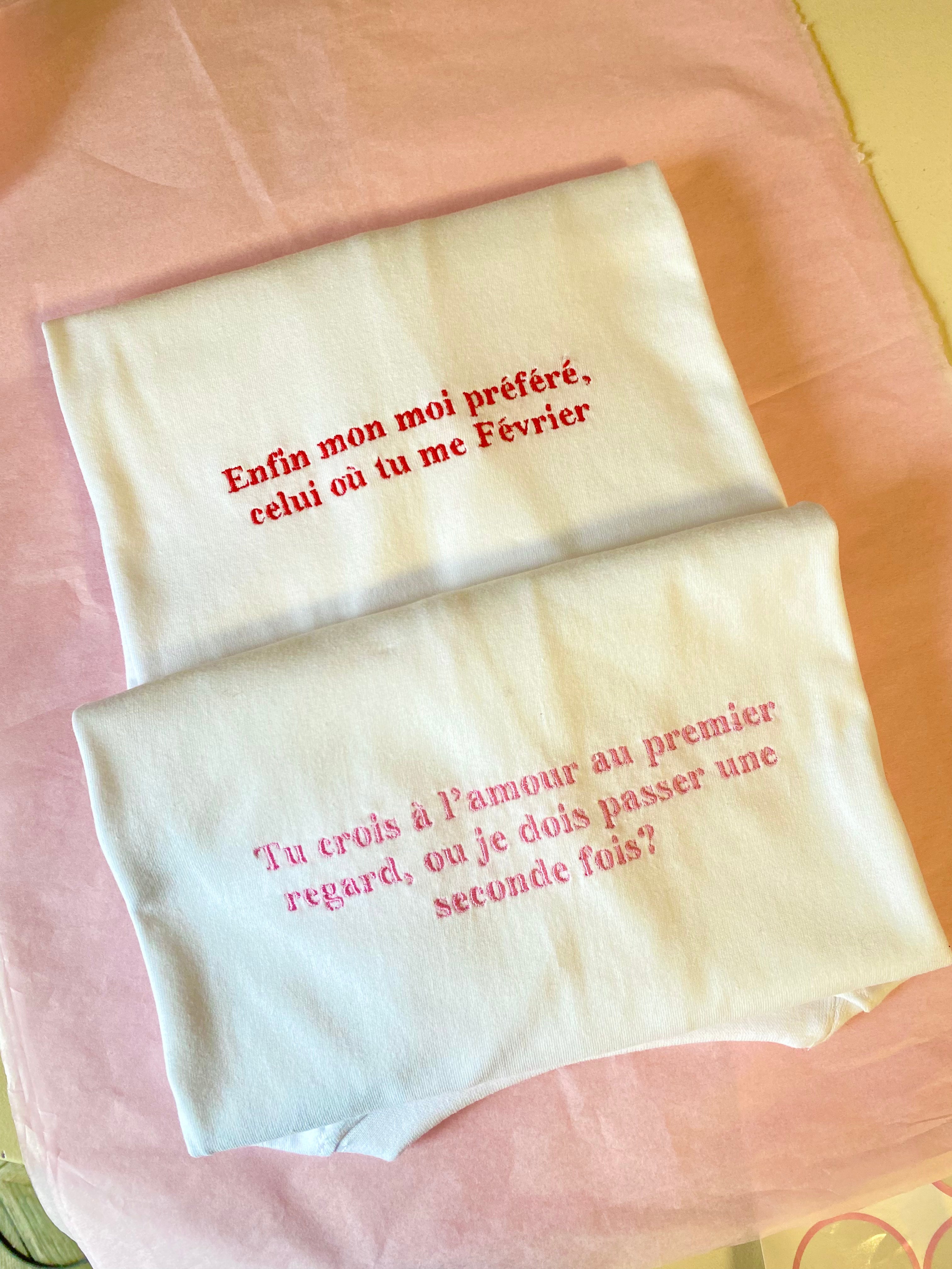 T-shirt brodé message personnalisé