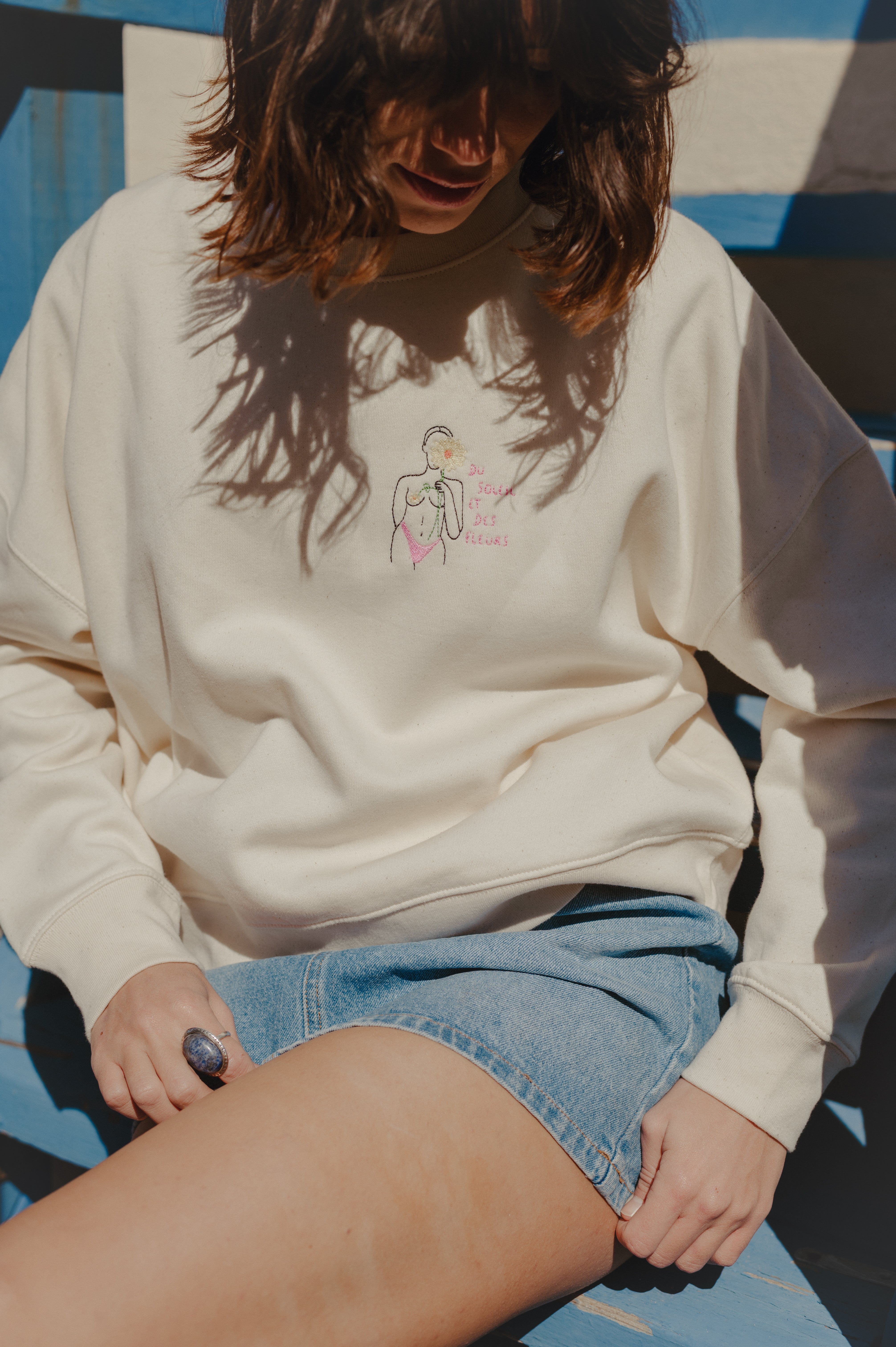 Bonjour Paris embroidered sweatshirt