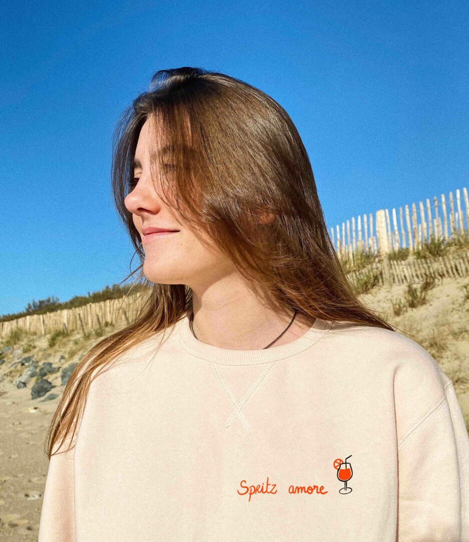 sweat Spritz amore brodé à la main