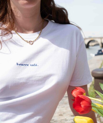 T-shirt brodé beurre salé