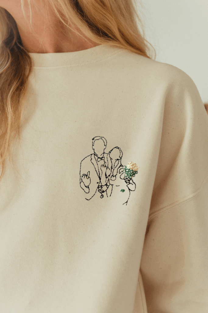 Sweat brodé personnalisé à partir d'une photo