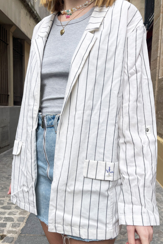 Blazer brodé lavande