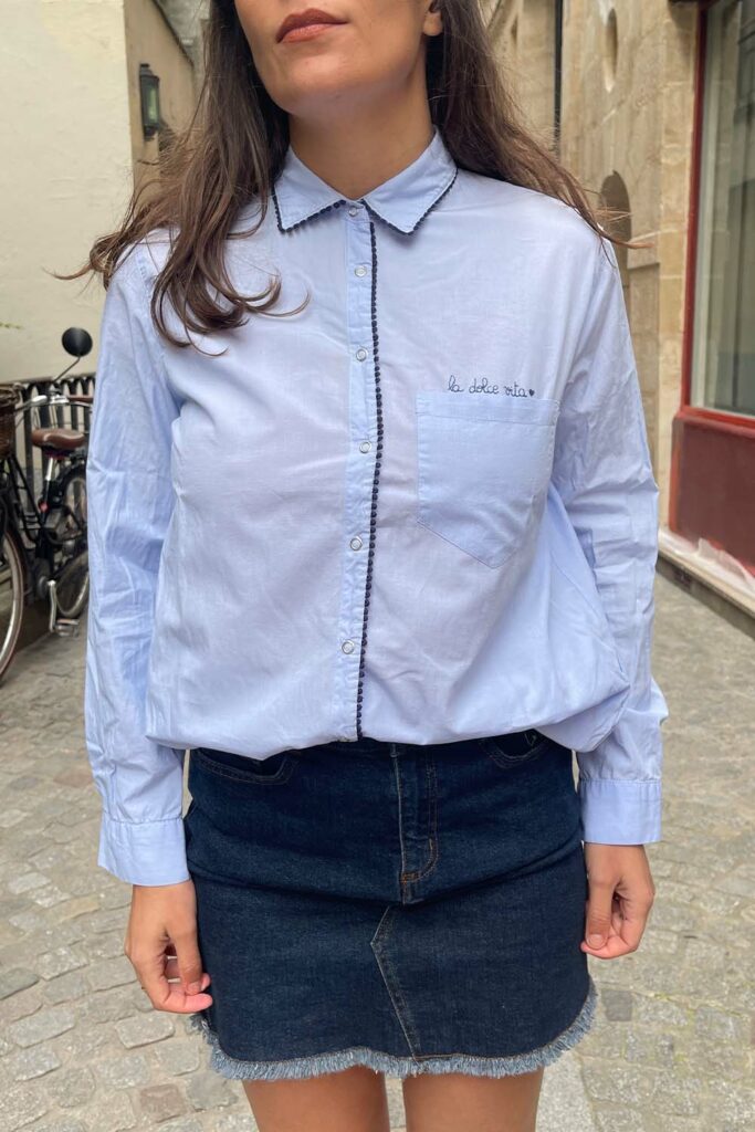 Chemise brodée La dolce vita