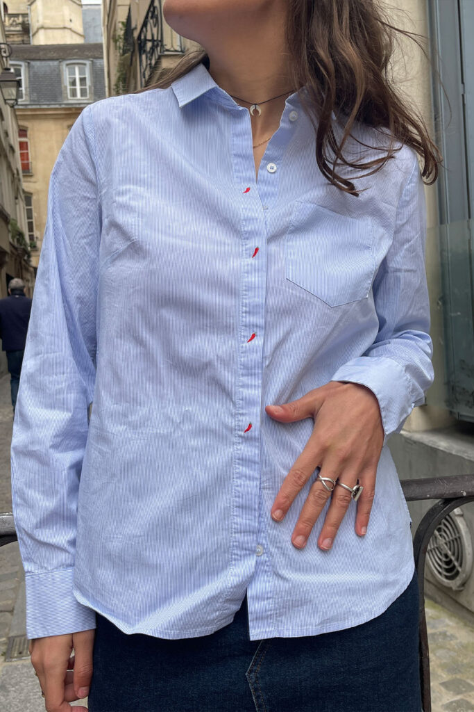 Chemise brodée piments